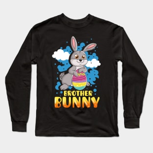 Easter Brother Bunny Funny Bunny Carrying Easter Eggs Long Sleeve T-Shirt